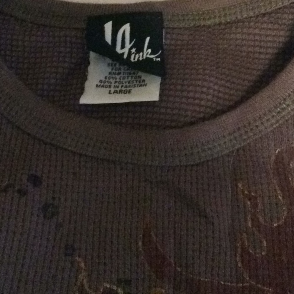 LA ink mens brown thermal tiger print long sleeve